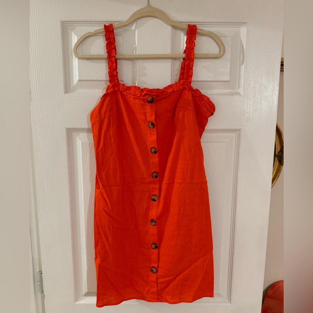 Newbury Kustom Red Linen Dress
